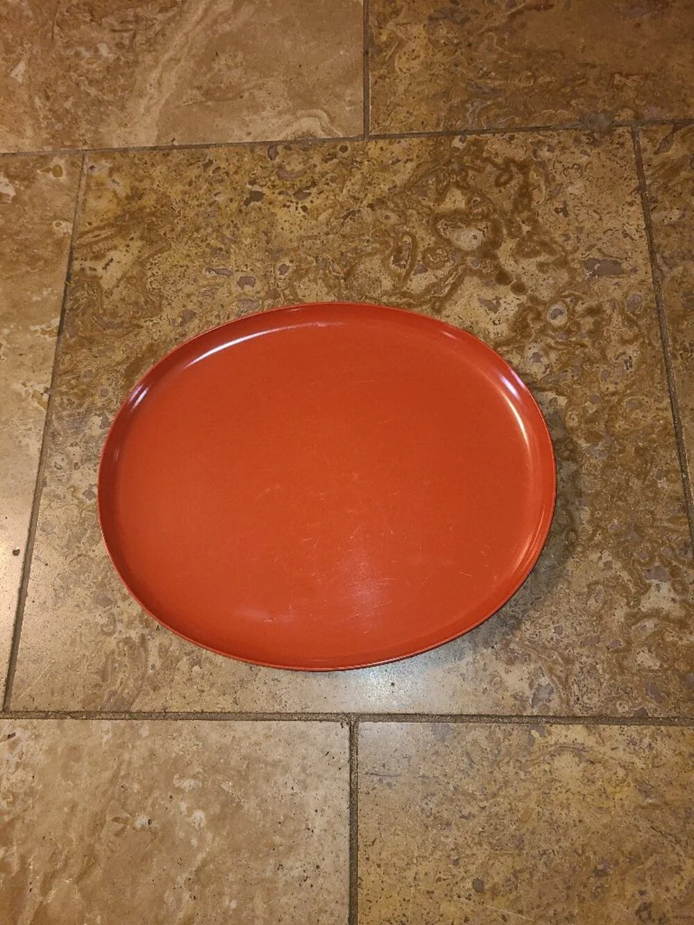 Vintage Mid Century Dark Red Melamine Serving Platter By Florence Prolon 1950's